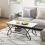 Costway Modern Wood Grain Coffee Table 2-Tier Rectangular Accent Table Chic Cocktail 3
