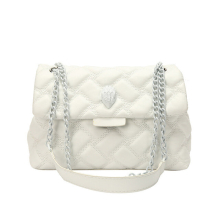 (White) New Arrival Quilted Eagle Metal Women Shouder Bag High Quality Embroidery PU Leather Ladies Cross Body Bag Fashion Luxury Design 24x20x8cm