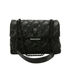(Black) New Arrival Quilted Eagle Metal Women Shouder Bag High Quality Embroidery PU Leather Ladies Cross Body Bag Fashion Luxury Design 24x20x8cm