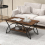 Costway Modern Wood Grain Coffee Table 2-Tier Rectangular Accent Table Chic Cocktail 3