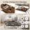 Costway Modern Wood Grain Coffee Table 2-Tier Rectangular Accent Table Chic Cocktail 4