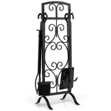 5 Piece Fireplace Tool Set Fire Place Accessories with Easy-To-Grab Handles