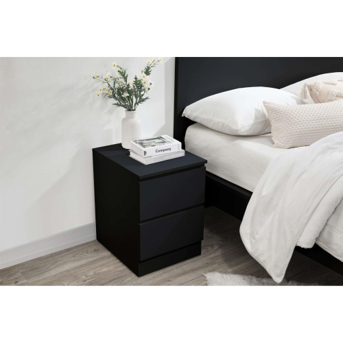 Birlea Bedside 2 Drawer Cabinet Black Birlea Oslo Nightstand Side Table 1