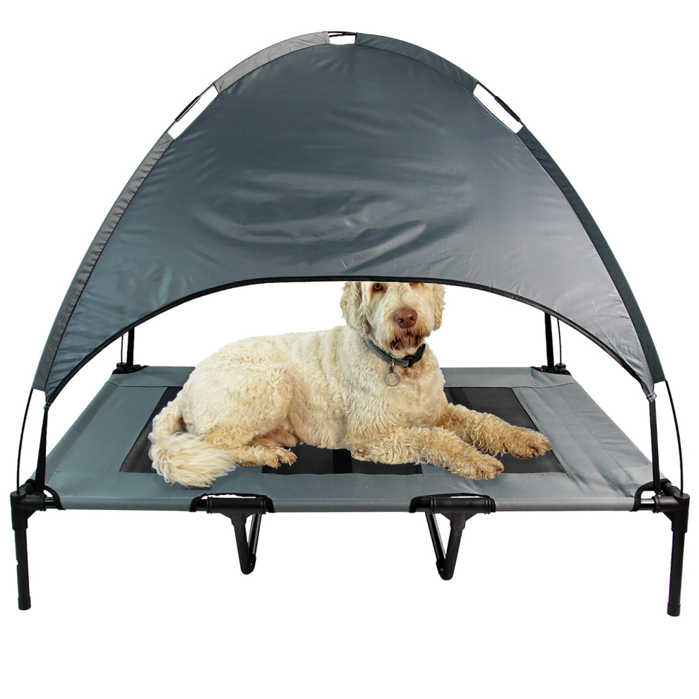 Actiaspet X-Large Elevated Dog With Canopy Cover Grey