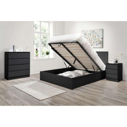 Birlea Bedside 3 Drawer Cabinet Black Birlea Oslo Nightstand Side Table 1