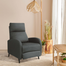 (cadizDRKGRY) Linen Fabric Recliner Chair
