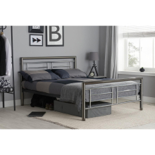 Birlea Montana Chrome & Black Nickel 135cm 4FT6 Double Metal Bed Frame Bedstead