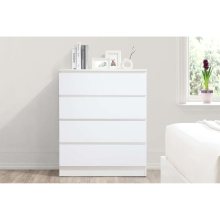 White Chest of 4 Drawers Birlea Oslo Scandia Retro