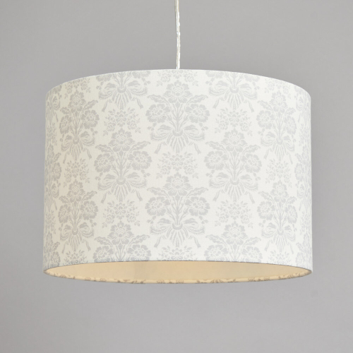 Litecraft Light Shade 30 cm Damask Print Easy Fit Lampshade - Grey 2