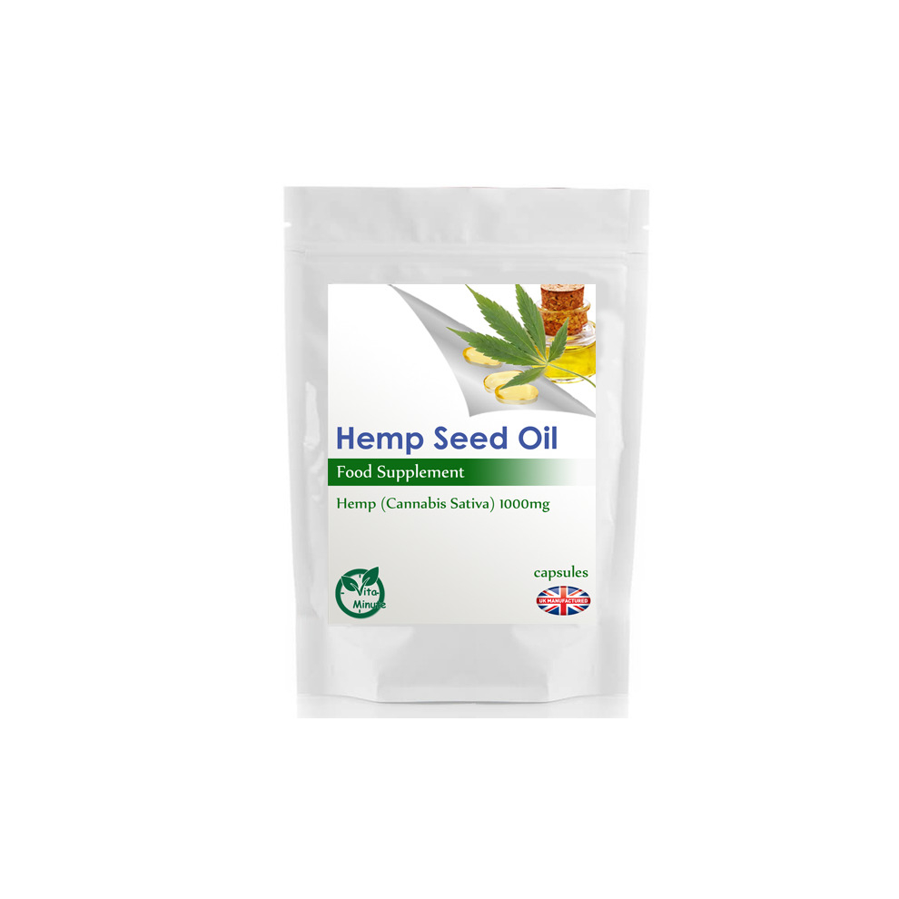 Vitaminute Hemp Seed Oil 1000Mg (1000 Capsules) Natural Omega 3 And 6, Bulk Sale