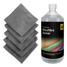 AA Microfibre Cloth Reviver and Softener 1 Litre Concentrate & 5 Cloths