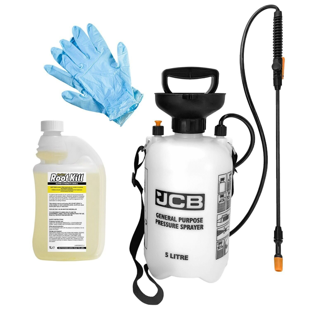 Weedblast RootKill Glyphosate 360g/L Weedkiller 1L JCB Sprayer 5L