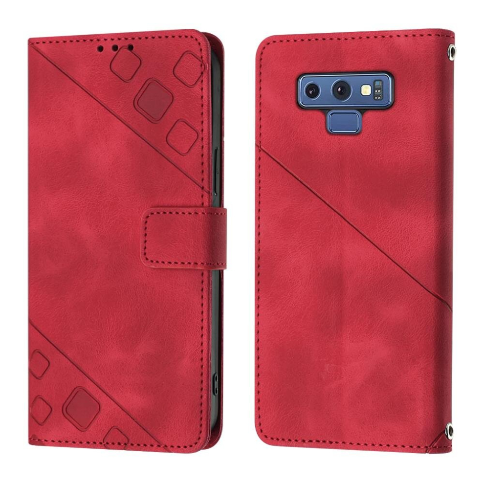 (Red) Case For Samsung Galaxy NOTE 9 Card Holder Magnetic Leather Wallet Flip Cover