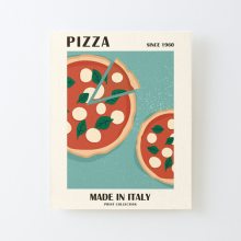 Canvas Print Only Pizza art, Vintage poster, Italy, Pizza poster,s aesthetic, Restaurant, Bar Kitchen Poster Wall Art Room Decor 16x20 inch No Frame