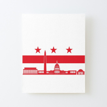 Canvas Print Only Washington DC City Skyline Flag Poster Wall Art Room Decor 16x20 inch No Frame
