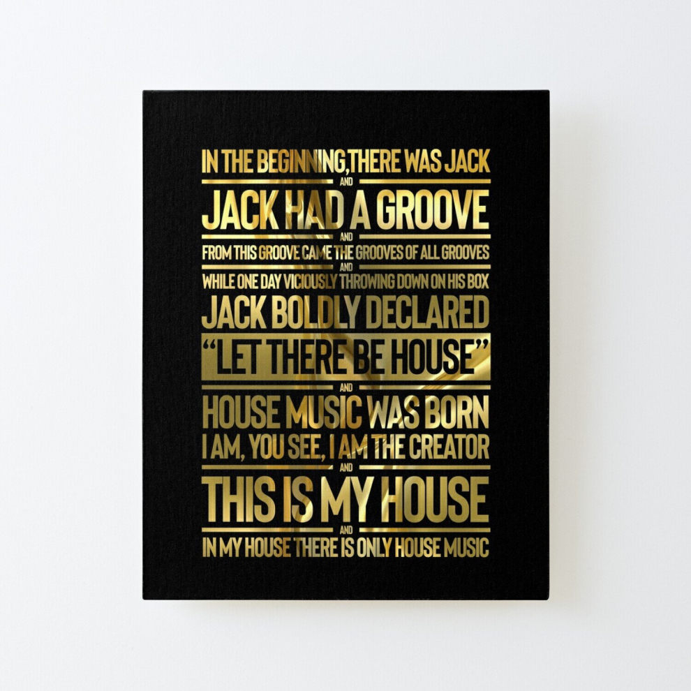 Canvas Print Only JACK HAD A GROOVE gold - house music collector edition Poster Wall Art Room Decor 16x20 inch No Frame