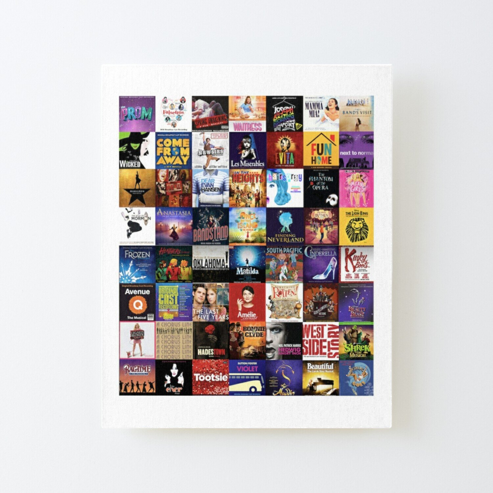 Canvas Print Only musicals collage Poster Wall Art Room Decor 16x20 inch No Frame