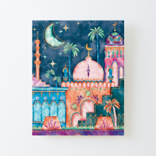 Canvas Print Only Watercolor moroccan city, morocco landscape, morocco city, morocco travel, morocco Poster Wall Art Room Decor 16x20 inch No Frame