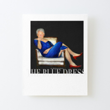 Canvas Print Only clinton in the blue dress Poster Wall Art Room Decor 16x20 inch No Frame