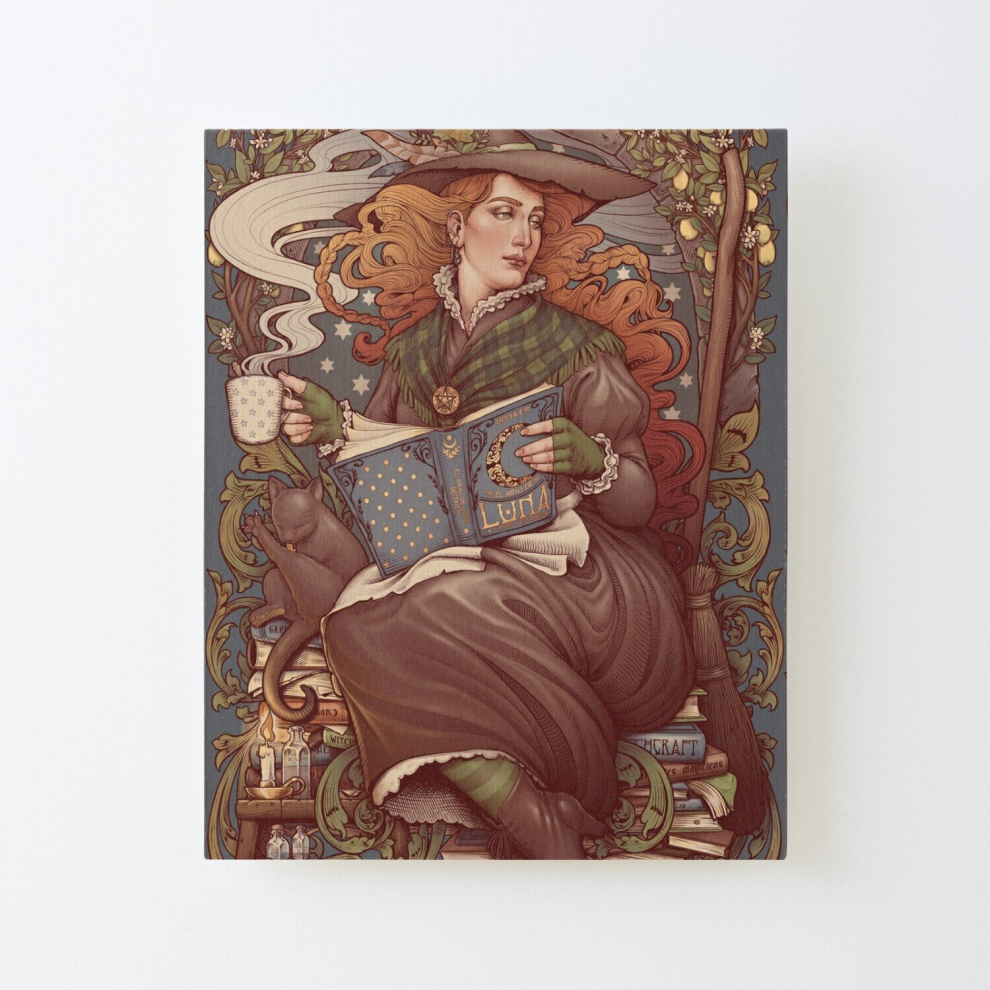 Canvas Print Only NOUVEAU FOLK WITCH Poster Wall Art Room Decor 16x20 inch No Frame