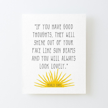 Canvas Print Only Good Thoughts- Roald Dahl Quote Poster Wall Art Room Decor 16x20 inch No Frame