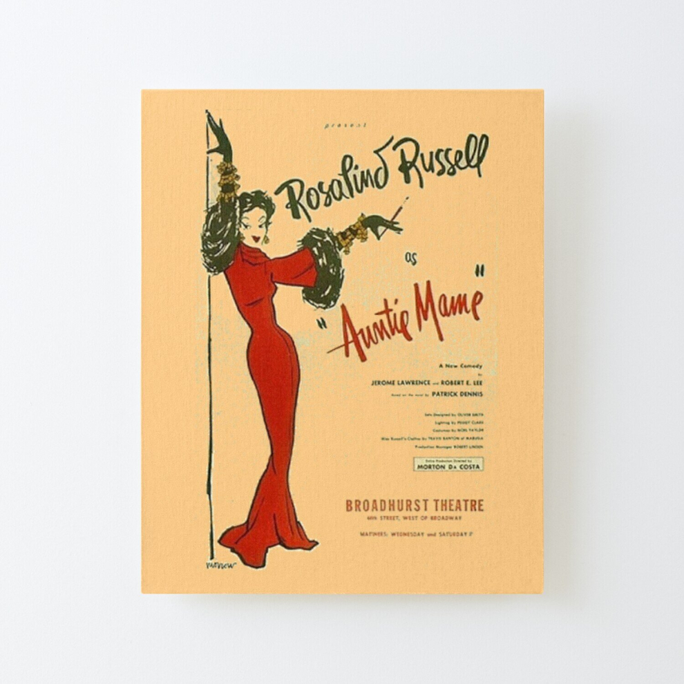 Canvas Print Only Auntie Mame, Rosalind Russell playbill Poster Wall Art Room Decor 16x20 inch No Frame