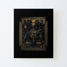 Canvas Print Only Lion in crown - sculpture black and gold Poster Wall Art Room Decor 16x20 inch No Frame