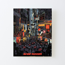 Canvas Print Only Blade Runner City - Umbrella People Poster Wall Art Room Decor 16x20 inch No Frame