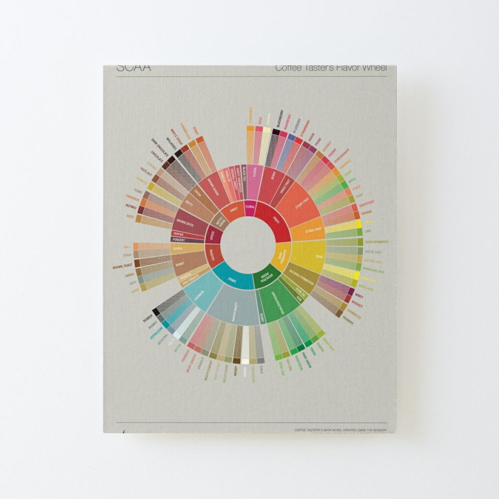 Canvas Print Only Popchart wheel;coffee Poster Wall Art Room Decor 16x20 inch No Frame