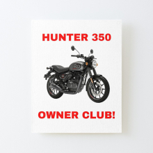 Canvas Print Only Royal Enfield Hunter 350 Dapper Grey Owner Motorcycle Club - Front View Poster Wall Art Room Decor 16x20 inch No Frame