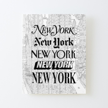 Canvas Print Only New York City - Vintage Street Map Typography Poster Wall Art Room Decor 16x20 inch No Frame