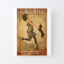 Canvas Print Only And She Lived Happily Ever After Dachshund Dog Lover Poster Wall Art Room Decor 16x20 inch No Frame