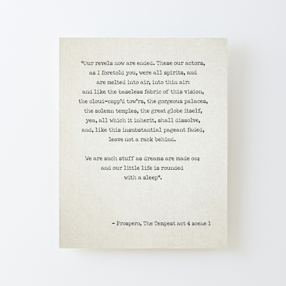 Canvas Print Only We are such stuff as dreams are made on Poster Wall Art Room Decor 16x20 inch No Frame