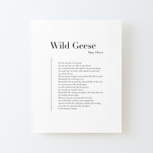Canvas Print Only Wild Geese by Mary Oliver Poster Wall Art Room Decor 16x20 inch No Frame