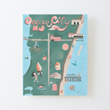 Canvas Print Only Map of Ocean City NJ Poster Wall Art Room Decor 16x20 inch No Frame