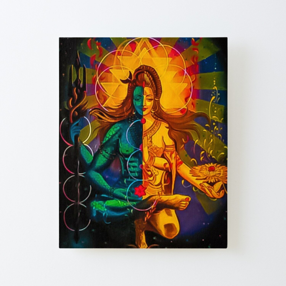 Canvas Print Only ShivShakti God Shiva and Godesss Parvati  Poster Wall Art Room Decor 16x20 inch No Frame