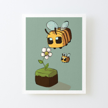 Minecraft Bees Canvas Print, 16x20 in, Print Only (No Frame) - Wall Art for Room Decor | Code ObFG-RedBSMdPrt1-2196388104.0787