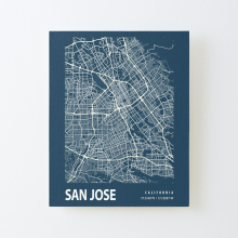 Canvas Print Only San Jose Map San Jose California CA Modern Map Décor for Home, Office, Nursery City Poster Wall Art Room Decor 16x20 inch No Frame