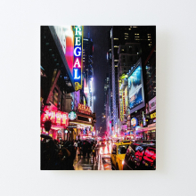 Canvas Print Only New York City Night Poster Wall Art Room Decor 16x20 inch No Frame