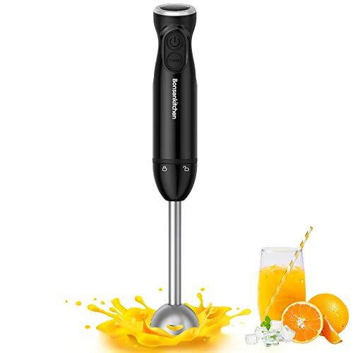 BonsenkitchenHandBlender,300WImmersionBlenderHandheld,StickBlenderElectricwithStainlessSteelBladeforMakingBabyFood,Soups,Sauce,