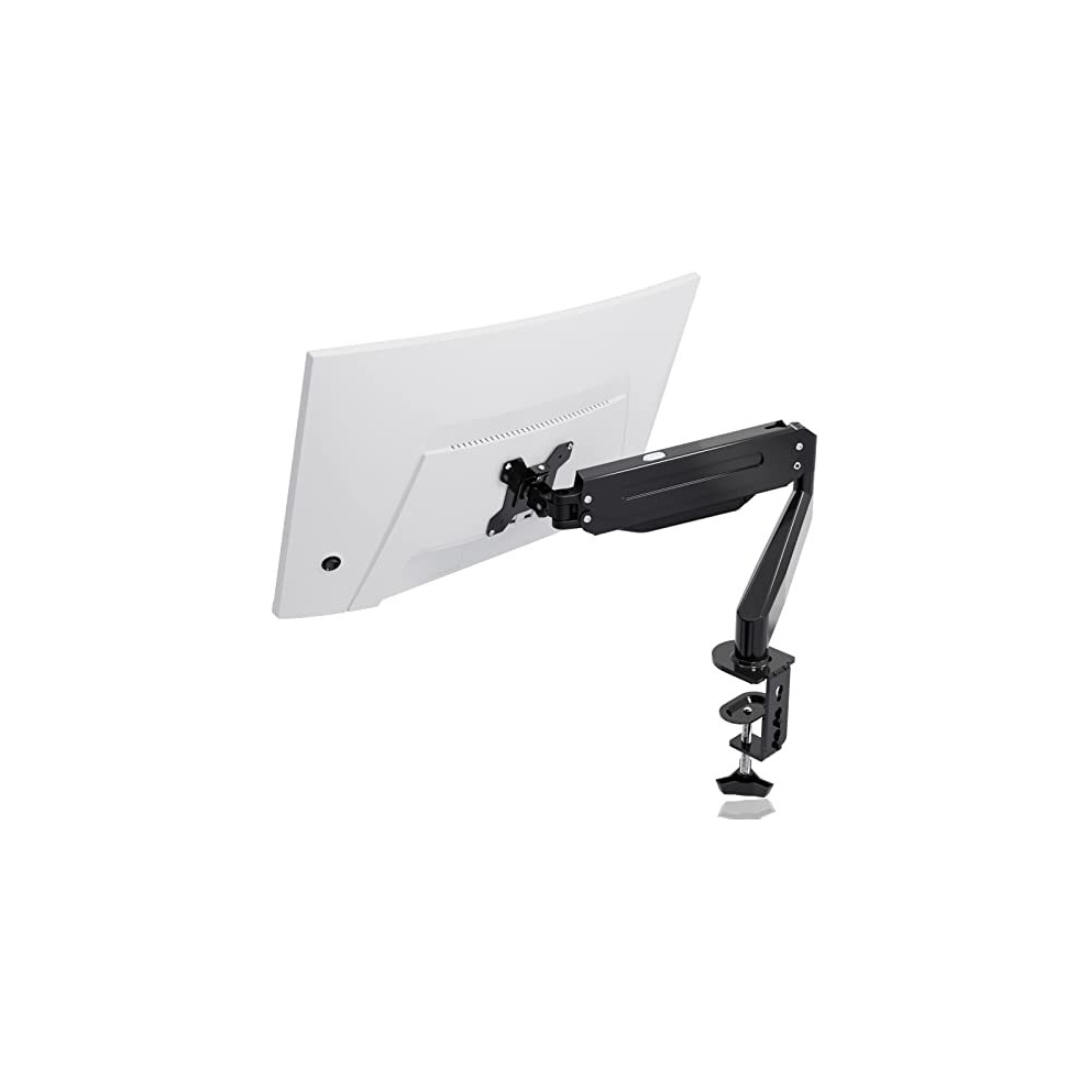 Suptek Single Monitor Arm Gas Spring, Monitor Arm Desk Mount for 17-27 inch Monitors up to 6kg, Tool Free Height Adjustable Screen Arm with Tilt