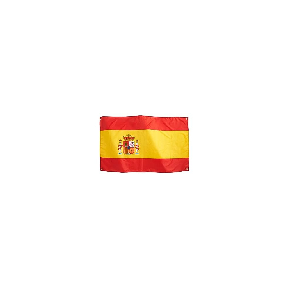 Runesol Spain Flag 3x5, 91x152cm, Espa?ol Banner, 4 Grommets, Brass Eyelet in Every Corner, Premium Flags, Inside, Outside, Vivid Colours