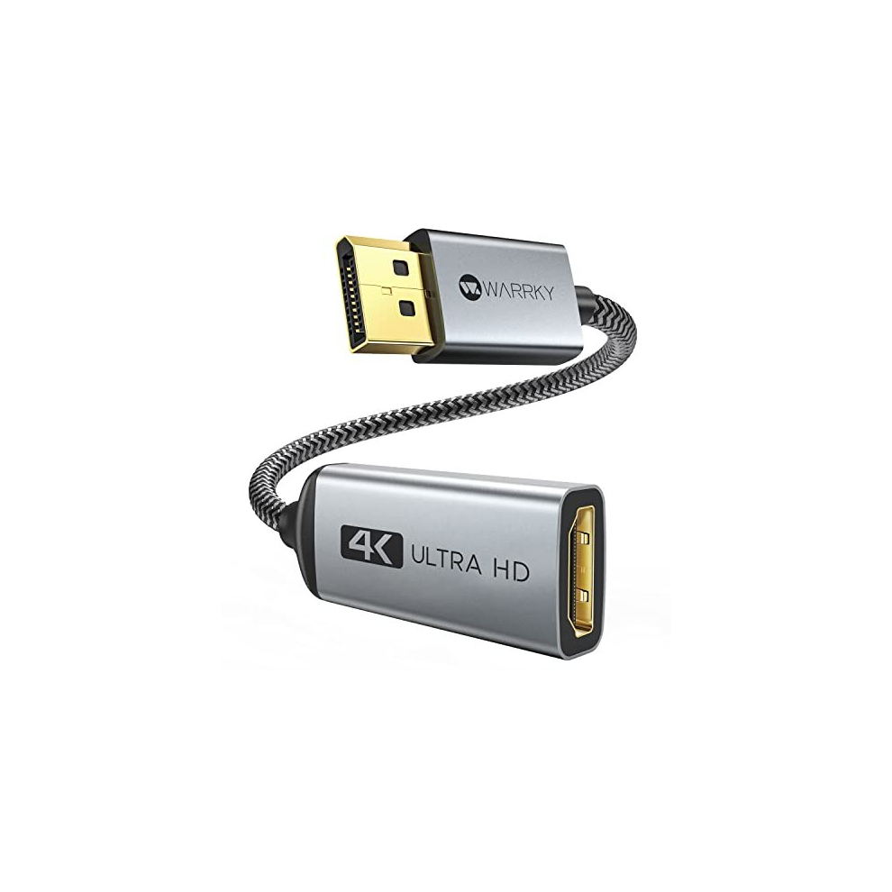 Warrky 4K Displayport To Hdmi Adapter, Display Port To Hdmi, [1440P@60Hz, 1080P@120Hz] No-Latch Uni-Direction Dp Computer To Hdmi Monitor Converter, 5051211146518