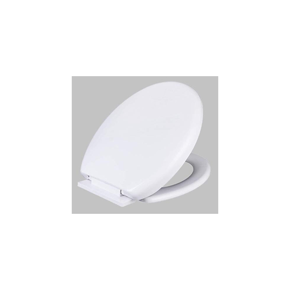 Slow Soft Close Toilet Seats White, Top Fixing, Stay Tight Lid Oval Shape, Heavy Duty Urea-Formaldehyde Anti-Bacterial Material Hygienic Easy to Clean