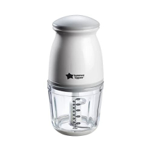 Tommee Tippee Quick-Chop Mini Baby Food Blender and Chopper for All Stages of Weaning, Durable Glass Bowl and Stainless Steel Blades, 500ml Capacity,