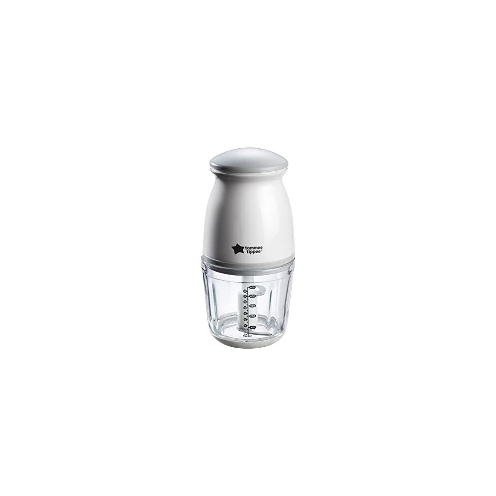 Tommee Tippee Quick-Chop Mini Baby Food Blender and Chopper for All Stages of Weaning, Durable Glass Bowl and Stainless Steel Blades, 500ml Capacity,