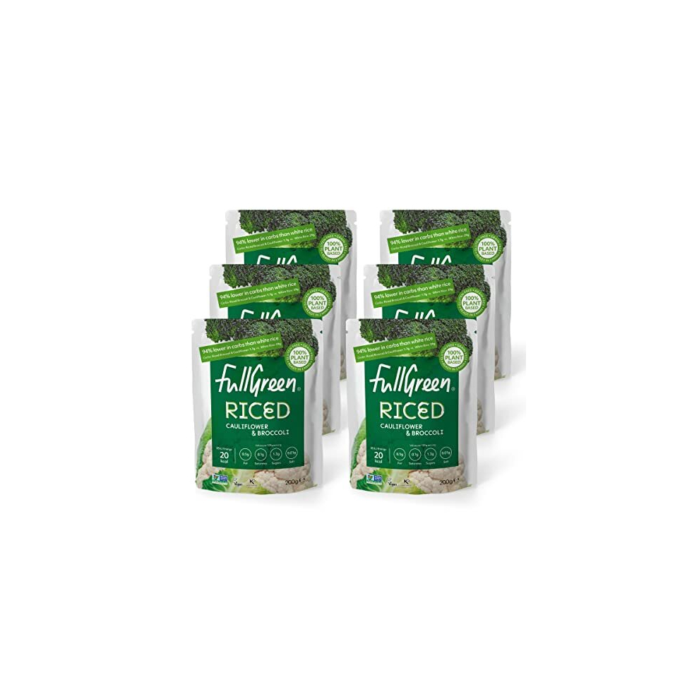 Fullgreen , Riced Cauliflower And Broccoli, 100% Veg, Shelf-Stable, No Preservatives, Vegan, Keto And 87% Lower-Carbs Than Rice! - Case Of 6X 200G