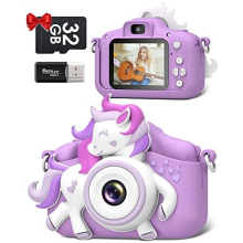 Kids Camera, Gofunly Kids Camera for Girls, 1080P HD 2.0 Inch Screen Kids Digital Camera with 32GB SD Card, Birthday Christmas Kids Toys Gifts Selfie