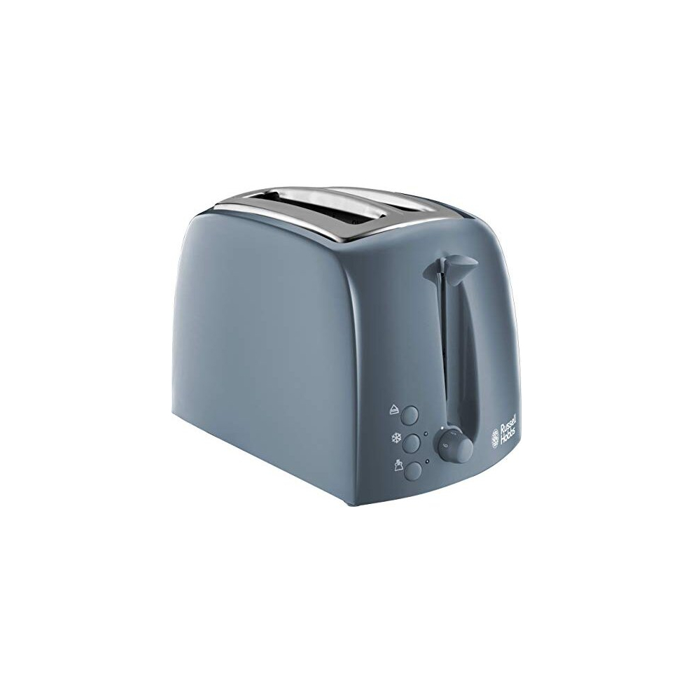 New Russell Hobbs Textures 2 Slice Toaster With Frozen, Cancel And Reheat Settings, Grey 21644
