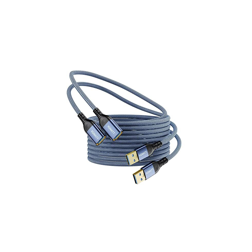 Xgmatt Usb 3.0 Extension Cable, (2M-2Pack) Usb Type A Male To Female 5Gbps Data Sync Usb Extender Cord Compatible With Printer, Scanner, Keyboard, 5051300027261